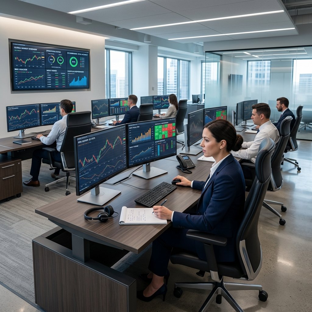 Premium modern operations control floor with review discipline