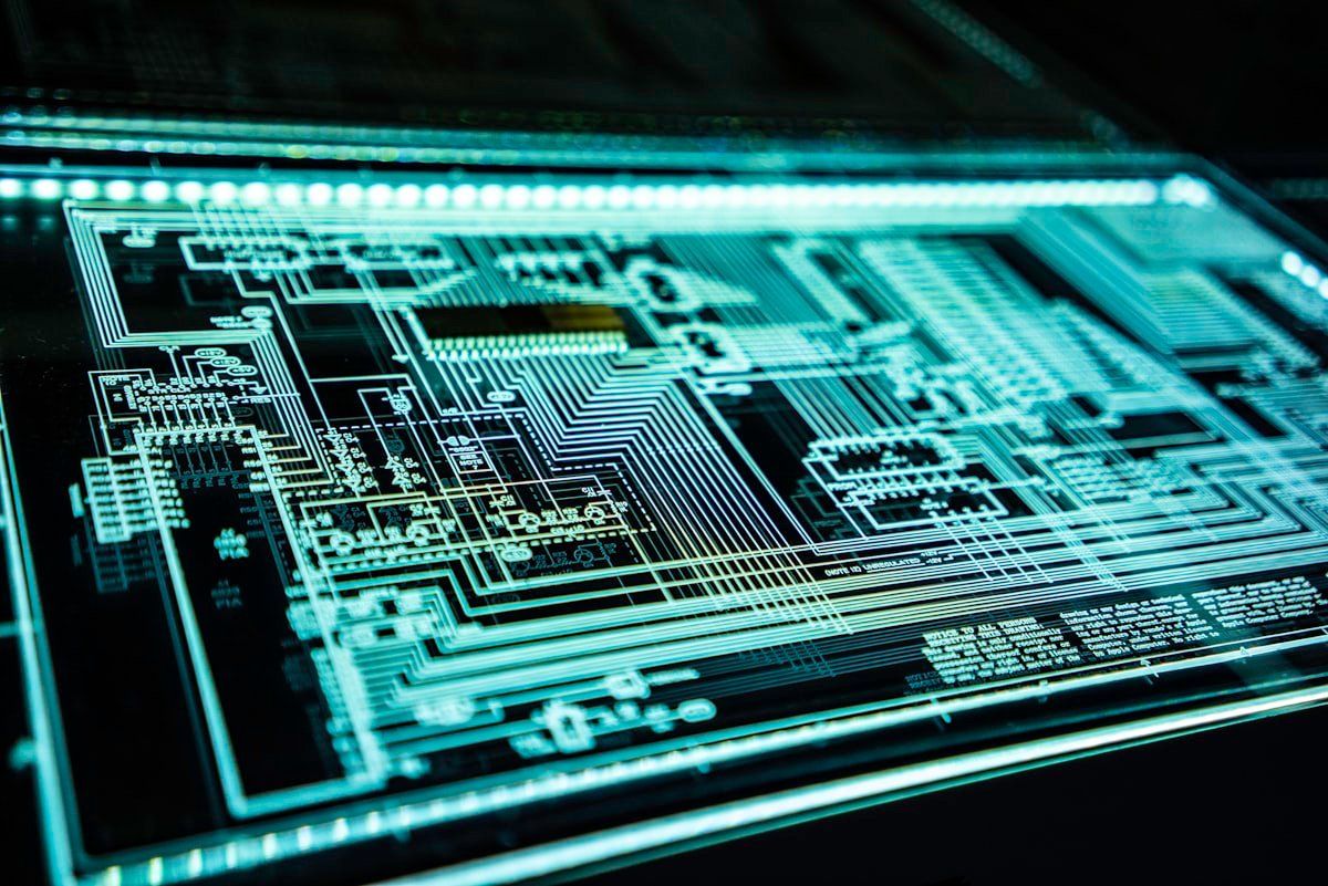 Close detail of a server board