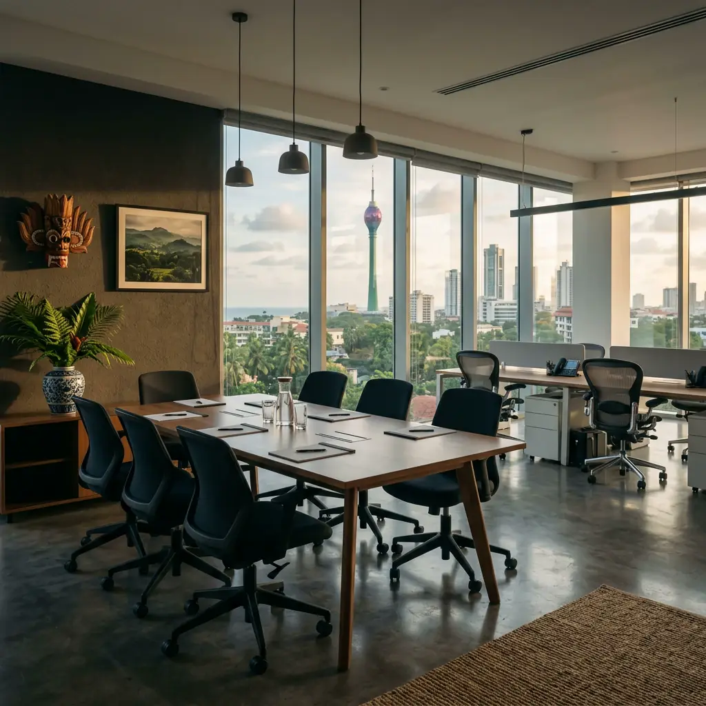 Empty modern office in Sri Lanka