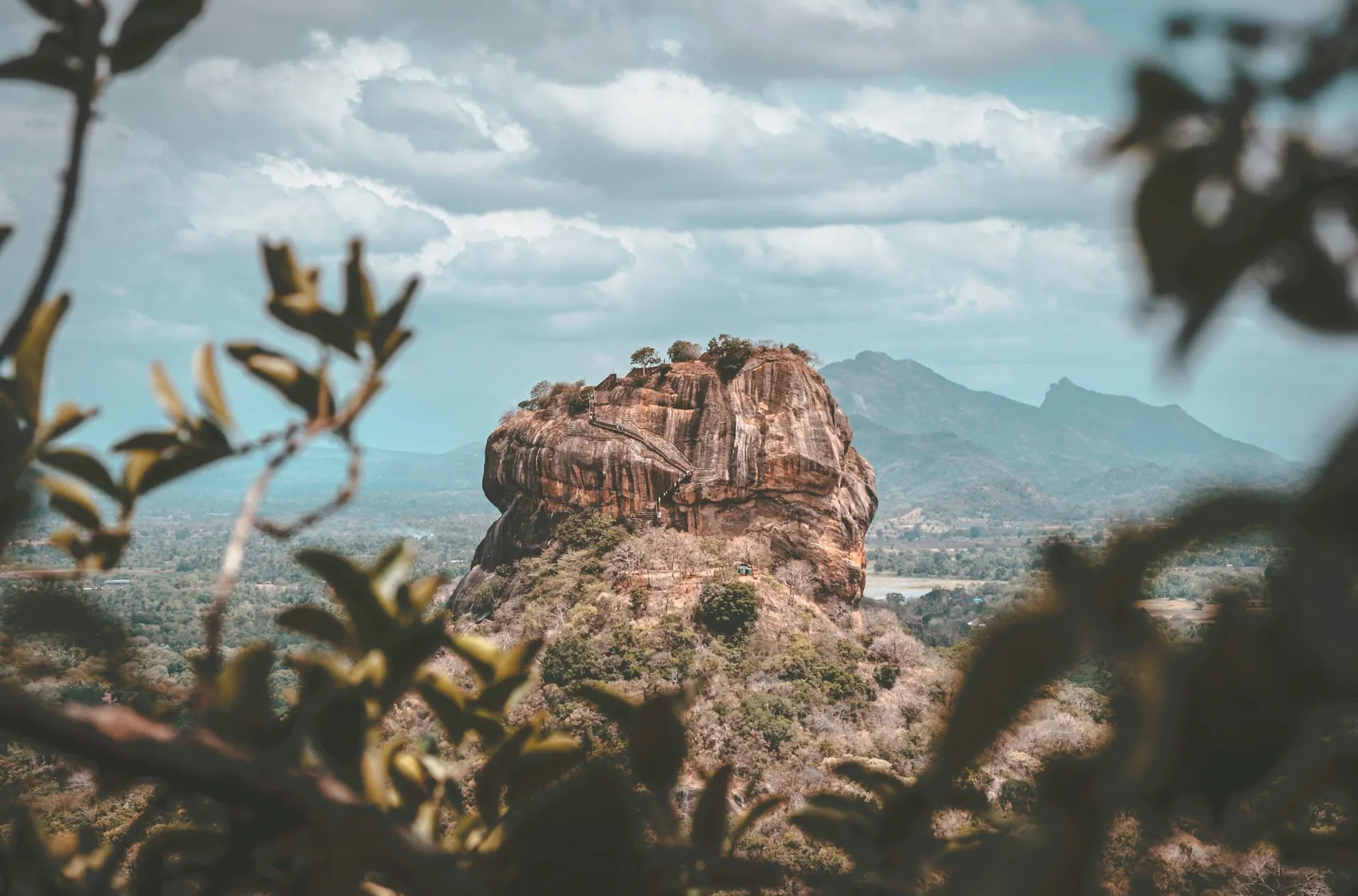 Sigiriya rock fortress at golden hour